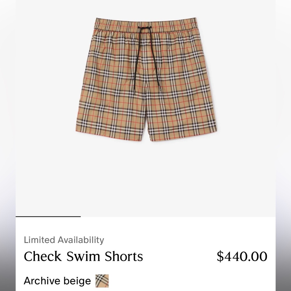 Men Burberry swim trunks authentic M